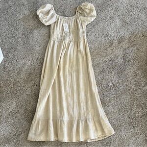 Empire Chic Cream Maxi Dress for Women Size M